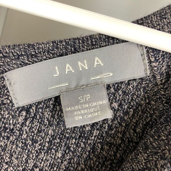 JANA Purple/Grey A-Line V-Neck Long Sleeve Knit Dress Sz S - Picture 7 of 8